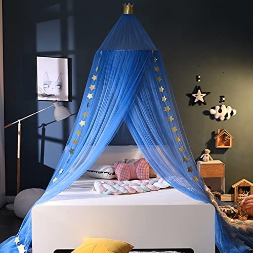  Bed Canopy Girls Mosquito Net Canopy Dreamy Princess Tent Hanging Dome Chiffon Yarn Canopy Net Room Decor For Kids Teenager(White)