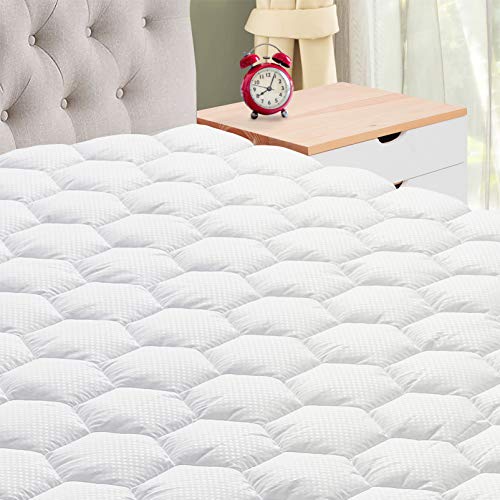  King Mattress Pad Cover, Soft Quilted Pillowtop Mattress Pad, Cooling Mattress Topper With Deep Pocket (8" - 21")