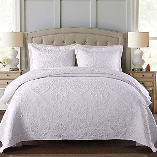  ABREEZE Cotton Bedspread Quilt Sets Floral Patchwork Coverlet Set Comforter Paisley Quilted Coverlet With Pillow Shams, Farmhouse Bedding Set,European Gorgeous Floral Pattern, King Size