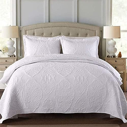  ABREEZE Cotton Bedspread Quilt Sets Floral Patchwork Coverlet Set Comforter Paisley Quilted Coverlet With Pillow Shams, Farmhouse Bedding Set,European Gorgeous Floral Pattern, King Size