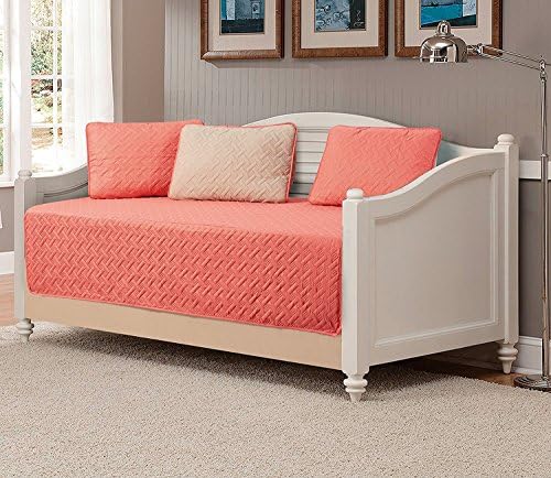  Linen Plus 5pc Daybed Cover Solid Embossed Bedspread New (Charcoal/Silver)