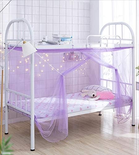  Mengersi Student Bed Canopy, Bunk Bed Nets Bed Canopy Fly Screen Square Bed Curtains Mosquito Nets For Teens Indoor Outdoor (Twin, Pink)