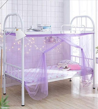  Mengersi Student Bed Canopy, Bunk Bed Nets Bed Canopy Fly Screen Square Bed Curtains Mosquito Nets For Teens Indoor Outdoor (Twin, Pink)