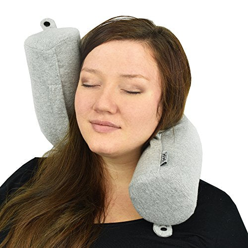  Dot&Dot Twist Memory Foam Travel Pillow For Neck, Chin, Lumbar And Leg Support - Neck Pillows For Sleeping Travel Airplane For Side, Stomach And Back Sleepers - Adjustable, Bendable Roll Pillow