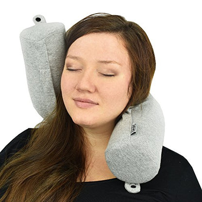  Dot&Dot Twist Memory Foam Travel Pillow For Neck, Chin, Lumbar And Leg Support - Neck Pillows For Sleeping Travel Airplane For Side, Stomach And Back Sleepers - Adjustable, Bendable Roll Pillow