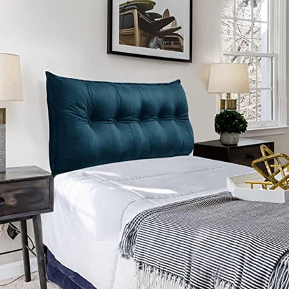  Rectangular Headboard Body Reading Pillow Bedside Oversized Throw Cushion Extra Large Backrest Lumbar Pillows Positioning Back Support Bolster For Bed Sofa Couch Velvet Grey Queen