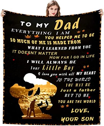  Gifts For Mom From Son, Love Letter Personalized Flannel Throw Blanket Birthday Christmas Thanksgiving Gifts Fits Couch Sofa Bedroom 50"x60"
