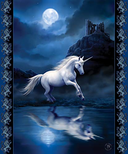  Ignature Silk Touch Sherpa Lined Throw Blanket (Moonlight Unicorn)