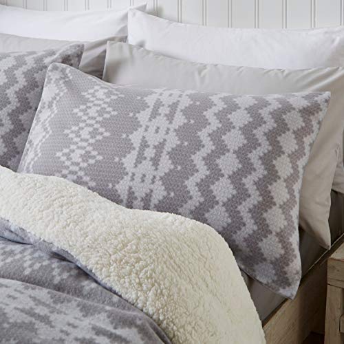  Catherine Lansfield Alpine Fleece King Duvet Set Grey