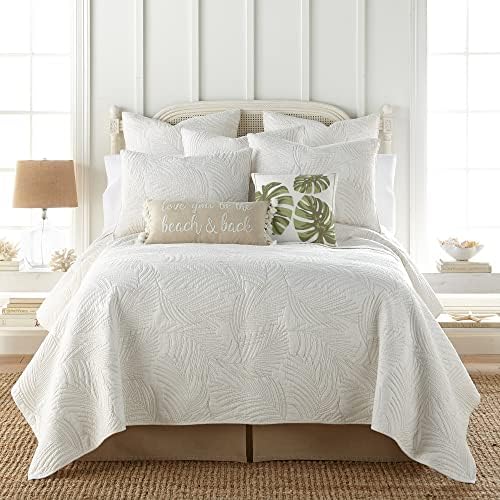  Levtex Home Palmira Palmira Quilted Euro Sham (26x26in.) - Embroidered Palm Leaves - Reversible