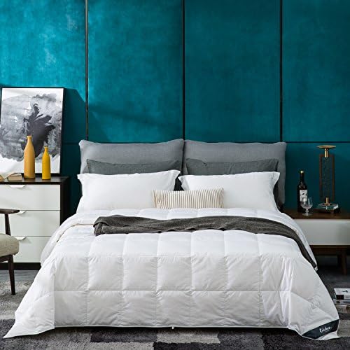  Down Blanket, Extra Lightweight Summer Comforter/Duvet Insert, Noiseless & Extra Soft, 400 Thread Count,King Size 106x90 Inches,12 Ounce Fill Weight, White……