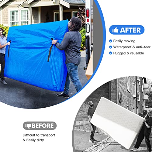  NVRGIUP Mattress Bags For Moving，Mattress Cover For Moving With Heavy Duty Tarp Mattress Bag With 8 Handles Moving Mattress Bag Protector Moving Supplies & Moving Bags Queen Size 82’’x63’’x15’’