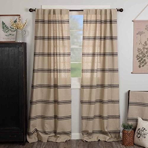  Mill House Stripe Black Queen Coverlet Bedspread, 94" L X 94" W, Oversized Woven Blanket, Farmhouse Primitive Grain Sack Stripe Bedding, Beige & Black