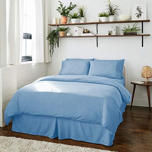  Queen Duvet Cover Set | Soft & Silky Duvet Cover Queen Set With Bamboo Woven Material | Cool & Breathable Comforter Cover With Zipper Closure | 3 Piece Set (Queen, Navy Blue)
