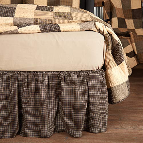  Kettle Grove Queen Bed Skirt 60x80x16 Country Primitive Bedding Accessory, Country Black
