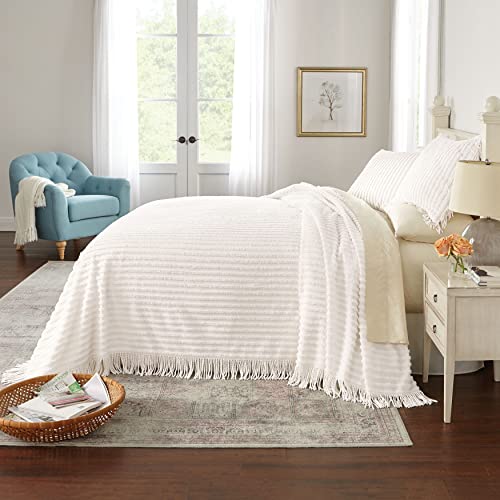  Chenille Bedspread - King, Eggshell