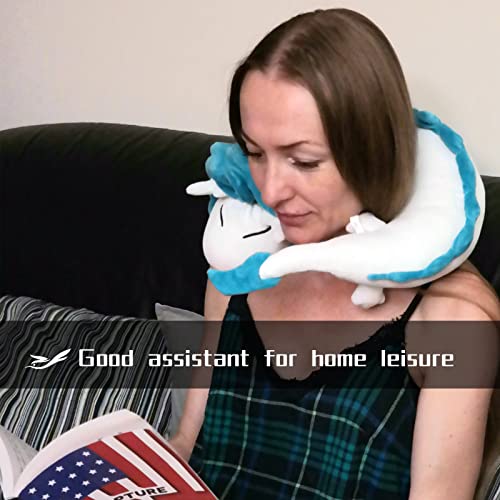  ZFBIRD Dragon Neck Pillow Soft U-Shape Travel Pillow Anime Plush For Christmas And Birthday Gift