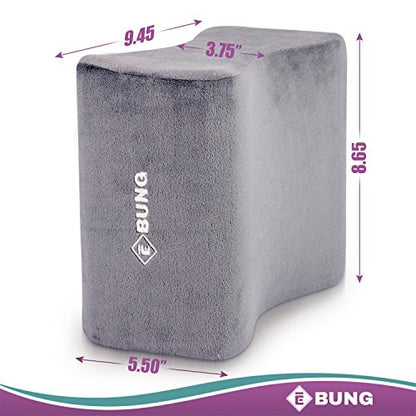  Knee Pillow & Leg Pillow For Hip, Back, Leg, Knee Pain Relief - Ideal For Side Sleepers, Pregnancy And Right Spine Alignment Â€“Memory Foam Wedge Contour With Washable Cover