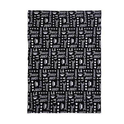 Juicy Couture - Throw Blanket | Crown Royal | Plush And Cozy | Decorative Blankets For Sofas, Chairs And Beds| Luxurious And Soft | Chic Home Decor | Measures 50" X 70" | Black/White