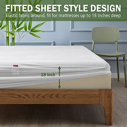 Amazon Brand – Pinzon Premium Mattress Protector Bamboo Viscose Waterproof Breathable Fit Up To 18" - Full XL