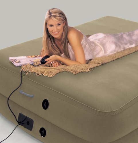 Intex Queen Foam Top Rising Comfort Raised Airbed Set