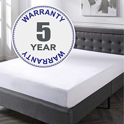  Premium Fitted Washable Terry Cloth Waterproof Mattress Protector, King