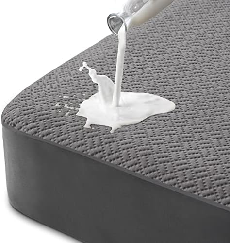  100% Waterproof Mattress Protector Queen Size, Bamboo Mattress Cover 3D Air Fabric Cooling Mattress Pad Cover Smooth Soft Breathable Noiseless Washable, 8''-21'' Deep Pocket