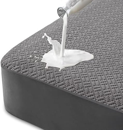  100% Waterproof Mattress Protector Queen Size, Bamboo Mattress Cover 3D Air Fabric Cooling Mattress Pad Cover Smooth Soft Breathable Noiseless Washable, 8''-21'' Deep Pocket