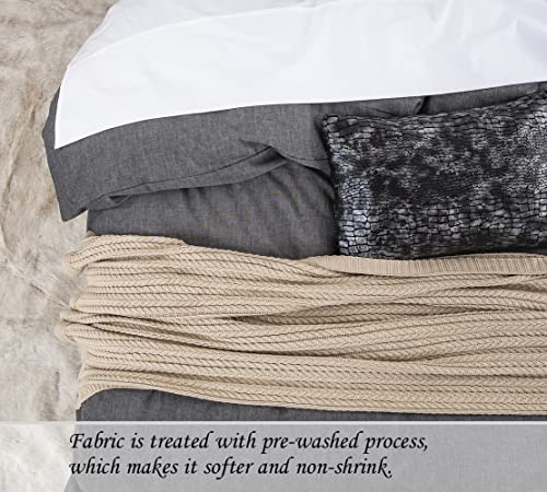  Duvet Cover Set (Cal. King 104"X96" Cover + 2 Pillowcases), Charcoal Washed Cotton Bedding, Zipper Closure