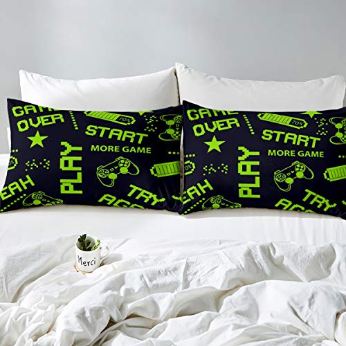  Game Bedding Set Console Gamer Duvet Cover Set For Kids Boys Teens Video Game Gamepad Comforter Cover Novelty Game Controller Quilt Cover Bedroom Collection 3Pcs Full Size