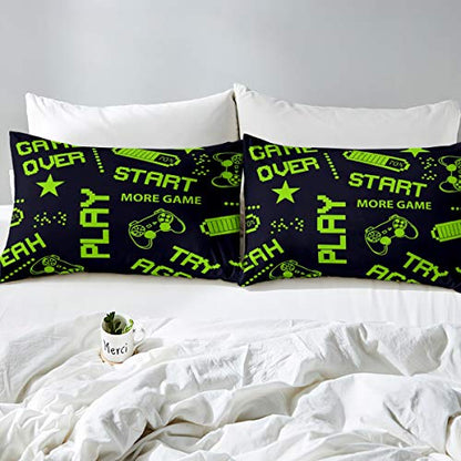  Game Bedding Set Console Gamer Duvet Cover Set For Kids Boys Teens Video Game Gamepad Comforter Cover Novelty Game Controller Quilt Cover Bedroom Collection 3Pcs Full Size