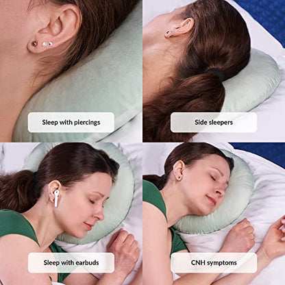  Piercing Pillow | Ear Piercing Pillow For Side Sleepers | Relieves Ear Pain | Adjustable Filling | Donut Pillow For Ear | Reduces Ear Pressure | Pillow With Ear Hole | CNH Ear Pillow | Earring Pillow