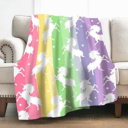  Unicorn Blanket, Cozy Lightweight Durable Bed Couch Blanket, Plush Microfiber Blanket 50"x60"