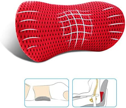  FOUSUPDT Lumbar Pillow, Memory Foam Lumbar Support Pillow For Office Chair And Car Seat, Back Support Pillow For Lower Back Pain Relief, Support Cushion Back Pillow For Sleeping, Driving(Grey)