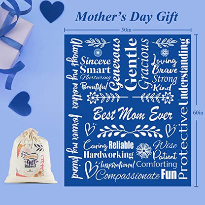  Home I Love You Mom Blanket – Meaningful Mom Blanket, Mother’s Day Present Ideas, 60x50 (Sherpa, Blue) - Mom Birthday Gifts, Mothers Day Blanket Gifts, Mom Gifts From Daughters
