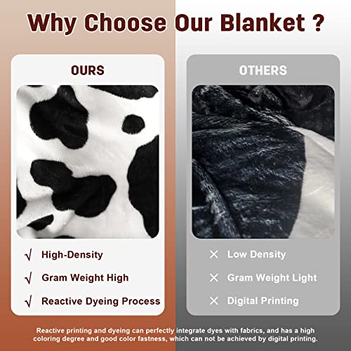  LAGHCAT Cow Blanket, Super Soft Flannel Cow Throw Blanket For Kids Adults, Suitable For Room Decor, Lightweight Travel Blanket, Cozy Plush Can Keep You Warm All The Time. (50"x60")