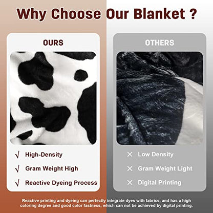  LAGHCAT Cow Blanket, Super Soft Flannel Cow Throw Blanket For Kids Adults, Suitable For Room Decor, Lightweight Travel Blanket, Cozy Plush Can Keep You Warm All The Time. (50"x60")