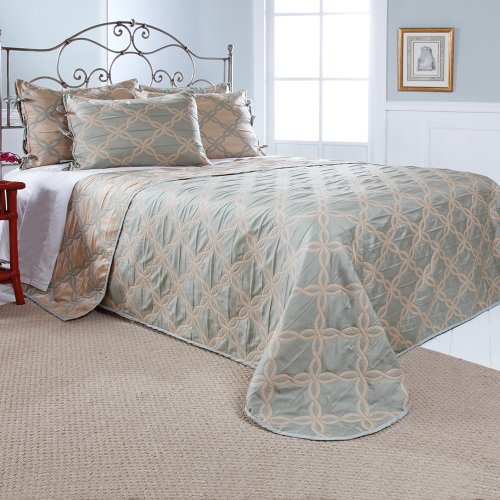  Master Home Products Belmont Reversible Bedspread, Twin, Sea Spray