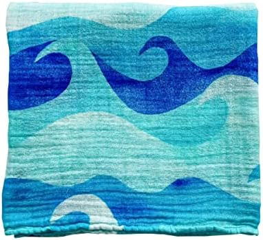  Florida Kid Co. Fish Baby Swaddle Blanket - 70% Bamboo/ 30% Cotton Muslin - Silky Soft, Breathable, Lightweight, Multipurpose, Nursery Shower Gift, Large - 47 In. X 47 In. Baby Essentials