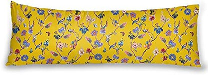  Body Pillowcase, Bohemian Flower Ultra Soft Colorful Velvet Full Long Body Pillow Covers 20 X 54 With Zipper, Total Boho Floral Body Pillow Protector, For Adults Women And Men (Blue White)