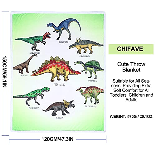  Dinosaur Throw Blanket, Dino Plush Fleece Kids Blanket Soft Cozy Cartoon Blankets With Jurassic Dinosaurs For Boys Gift For Kids Adults (Dinosaur 1, 50" X 60")