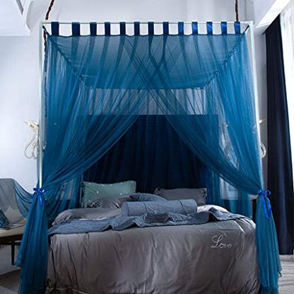  Obokidly Elegant 4 Corners Post Mosquito Canopy Net For Bed Canopy Luxury Netting Bedroom Decoration For Girls Men Women Adults & Boys For Twin/Full/Queen/King/Cal King (California King, Black)
