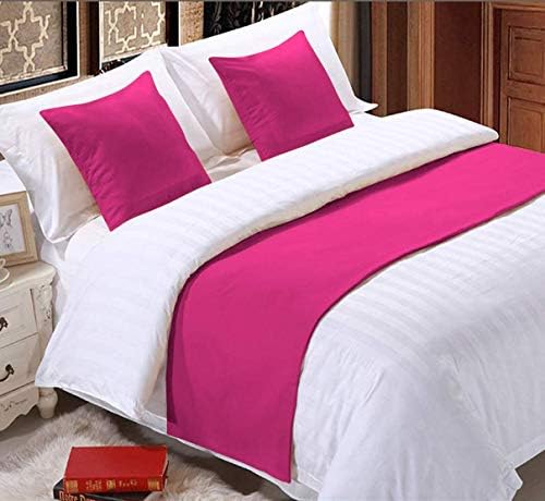  Sheets N More 800 Thread Count Solid 1 Piece 18" Bed Runner Scarf Protector Slipcover Bed Decorative Scarf (Queen (90 X 18), Red)