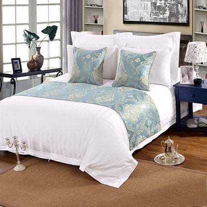  QFWMCW Bed Runners Scarves And Matching Pillows Hotel Satin Bed Cover Decoration Bed Scarf For Foot Of Bed King Bedspreads Coverlets Bed Throws For Foot Of Bed Queen Size