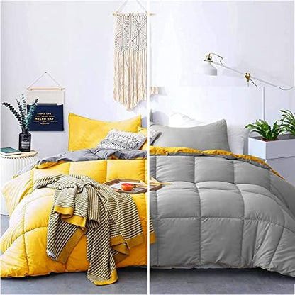  KASENTEX All Season Down Alternative Quilted Comforter Set - Reversible Duvet Insert - Machine Washable (Rose/Beige Cream, Queen Set)