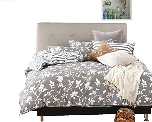 Swanson Beddings Leafy Vines 3-Piece 100% Cotton Bedding Set: Duvet Cover And Two Pillow Shams (Queen)