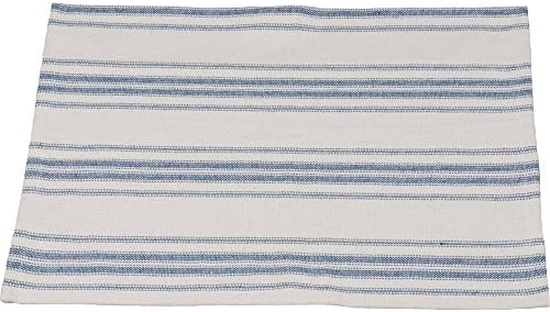  By Raghu 90x94 (tie Closure) Grain Sack Solid Colonial Blue-Cream Duvet Cover,Queen,DQ165014