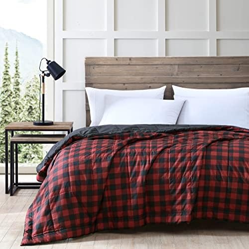 Eddie Bauer - Queen Duvet Cover Set, Cotton Reversible Bedding, Buffalo Plaid Home Decor For All Seasons (Red/Black, Queen)