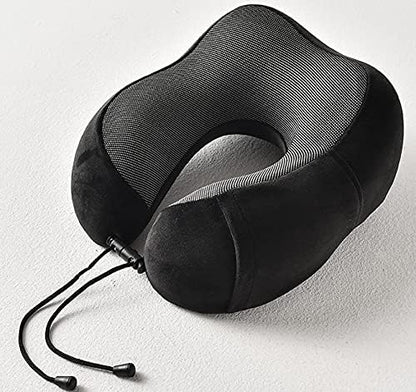 GENERIC MilZZZ Travel Neck Pillow-Comfortable And Lightweight 100% Memory Foam Travel Pillow-Airplane, Car And Home/Office Pillow-Machine Washable Cover-Includes Earplugs, Eye Mask And Travel Bag