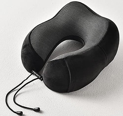 GENERIC MilZZZ Travel Neck Pillow-Comfortable And Lightweight 100% Memory Foam Travel Pillow-Airplane, Car And Home/Office Pillow-Machine Washable Cover-Includes Earplugs, Eye Mask And Travel Bag